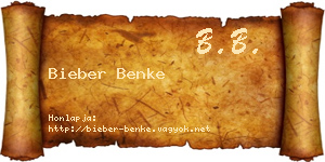 Bieber Benke névjegykártya